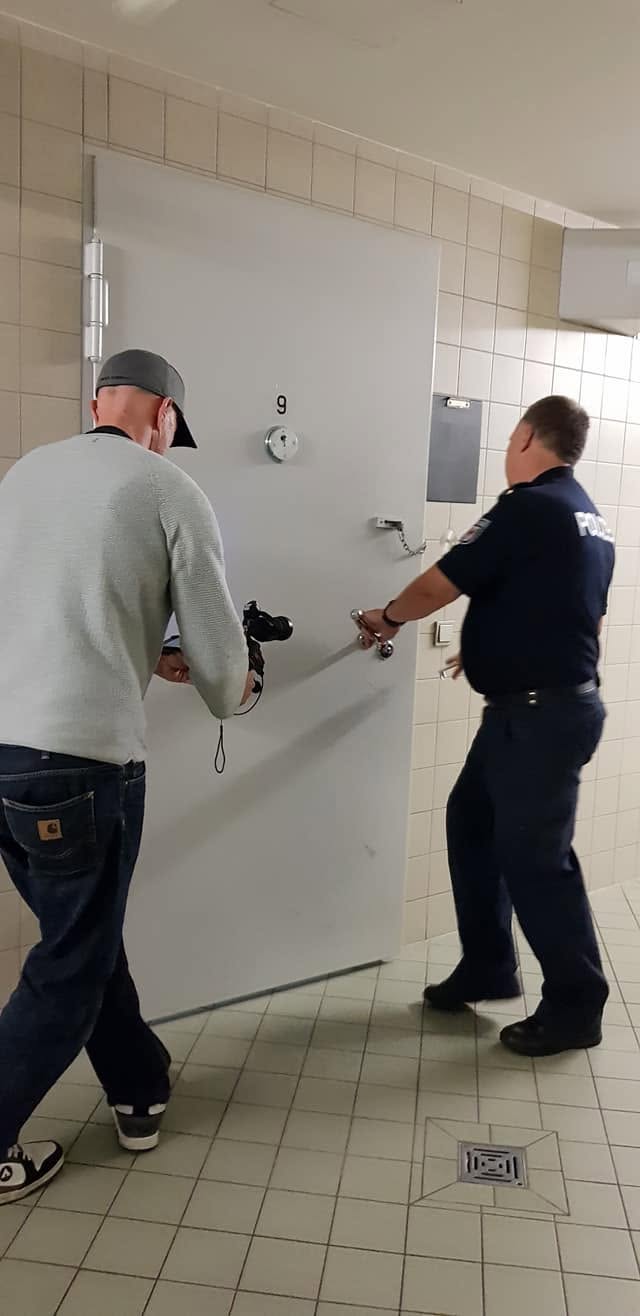 Dreharbeiten mit dem rbb bei der Polizei